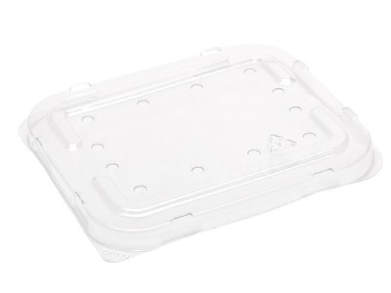 product image for 370-500g RPET Flat lid (with holes)  115 x 185 x 11mm 