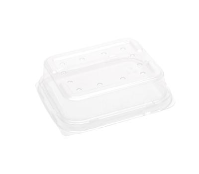 image of 250g Raised PET punnet lid (with holes) 138 x 120 x 36mm 