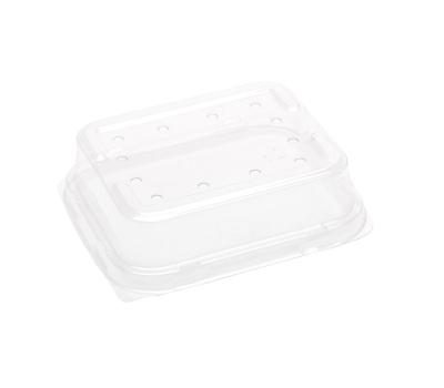 image of 125g Raised PET punnet lid (with holes) 131 x 111 x 36mm 