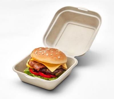 450ml Fibre takeaway burger clamshell 173 x 247 x 35mm product image