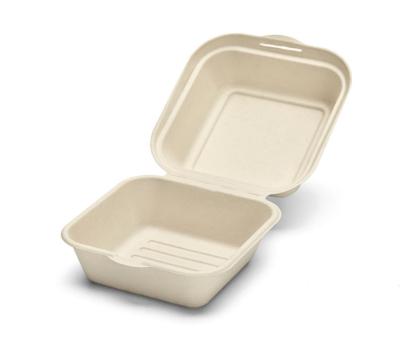 gallery image of 450ml Fibre takeaway burger clamshell 173 x 247 x 35mm