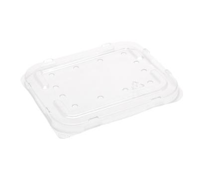 image of 370-500g RPET Flat lid (with holes)  115 x 185 x 11mm 