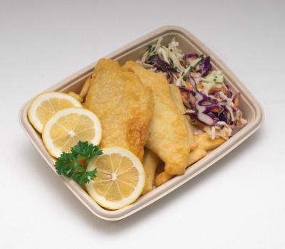 Fibre takeaway meal tray 165 x 228 x 28mm  product image