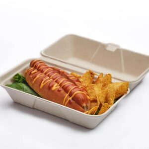 Fibre takeaway hoagie clamshell 285 x 242 x 49mm